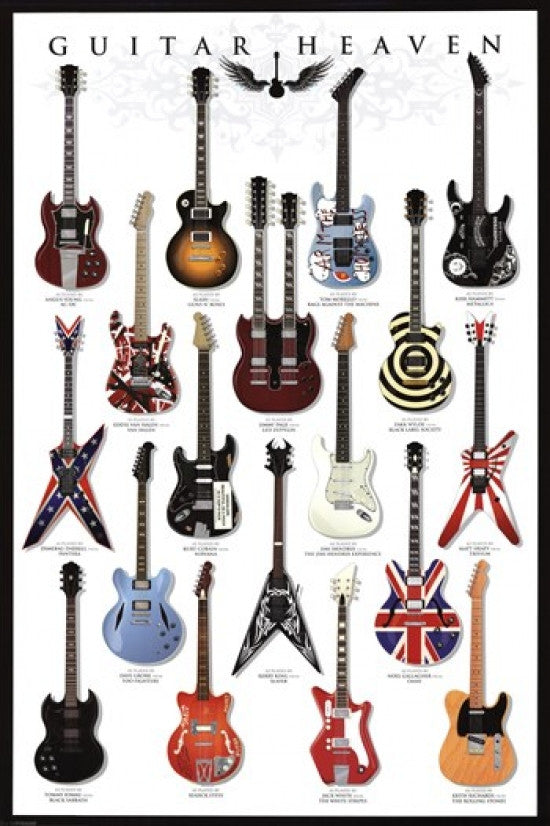 Guitar Heaven Poster Print - 24x36 Rolled Art Print