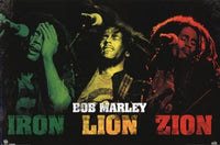 Bob Marley - Iron Lion Zion Colors Poster Print - 34x22