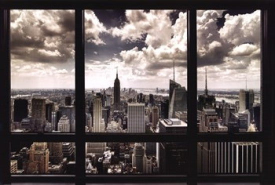 New York Window Poster Print - 36x24 Rolled Poster