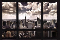 New York Window Poster Print - 36x24 Rolled Poster