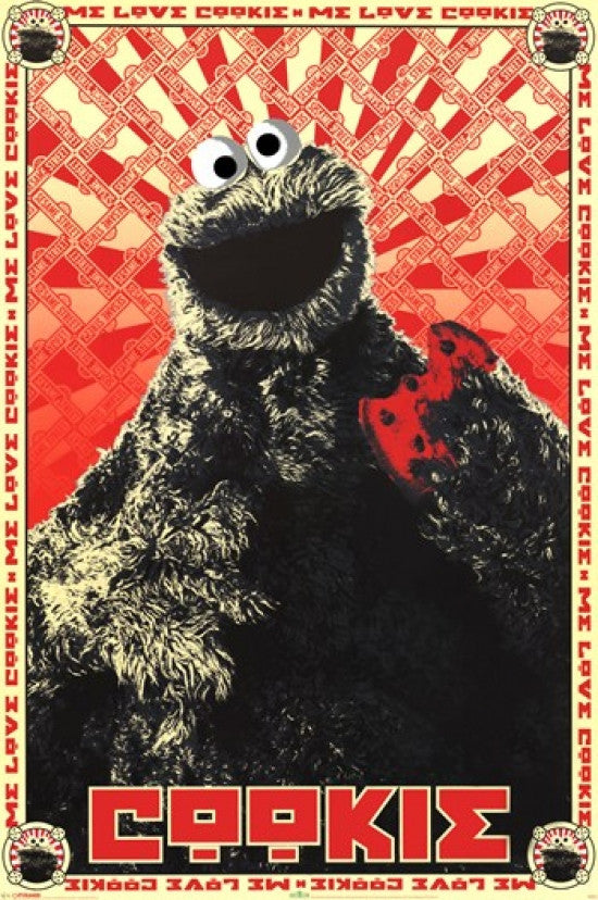 Cookie Monster Poster Print - Sesame Street Art 24x36