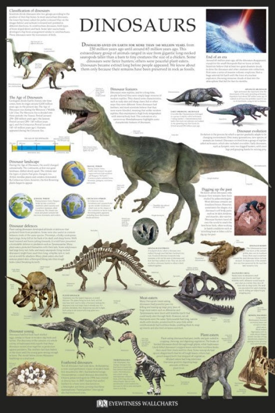 Dinosaurs Dorling Kindersley Eyewitness Wallcharts Poster 36 x 24