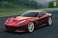 Ferrari F12 Berlinetta poster showcasing luxury and speed.