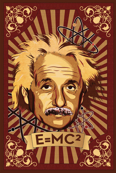 Albert Einstein E=MC2 Poster Print - Rolled Artwork