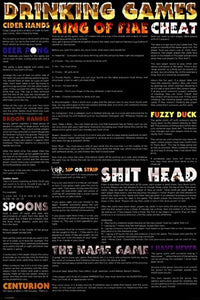 Drinking Games Poster Print - Fun Wall Art for Entertaining