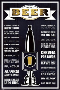 Can I Have a Beer Please Languages Poster Print - 22x34