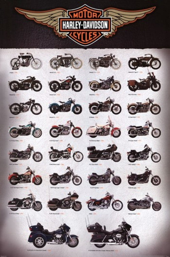 Harley Davidson Evolution Poster Print - 24x36