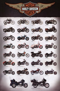 Harley Davidson Evolution Poster Print - 24x36