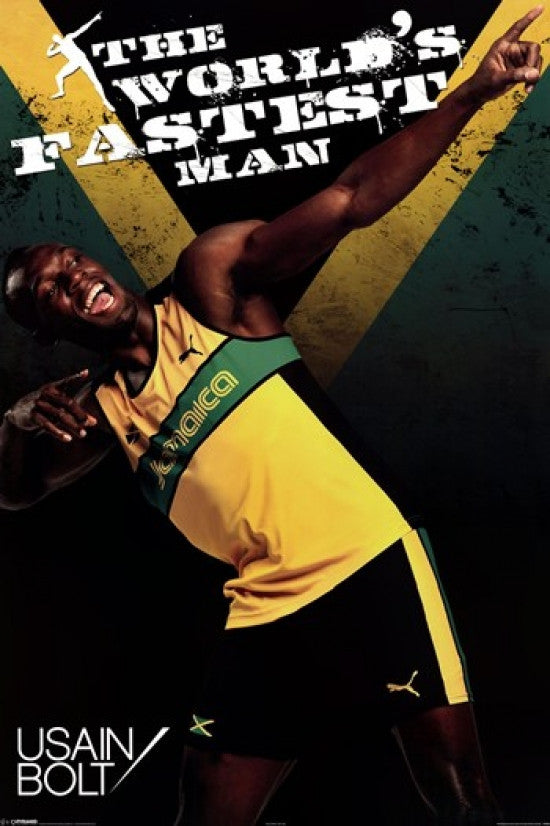 Usain Bolt Fastest Man Poster Print - 24x36 Rolled Poster