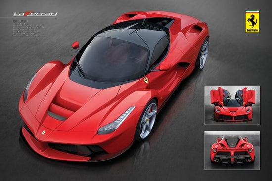Ferrari LaFerrari Poster showcasing sleek automotive design.