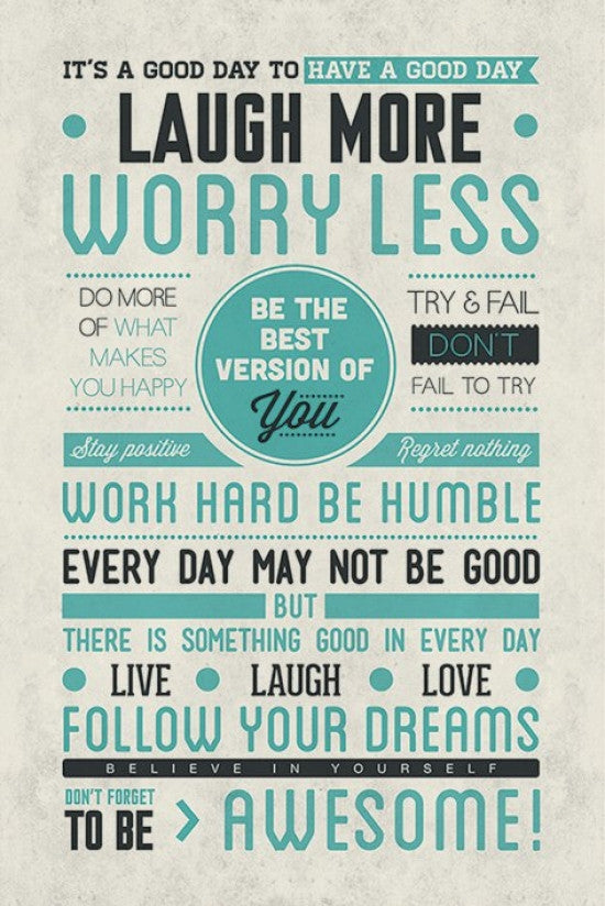 Be Awesome Inspirational Quote Poster Print - 22x34