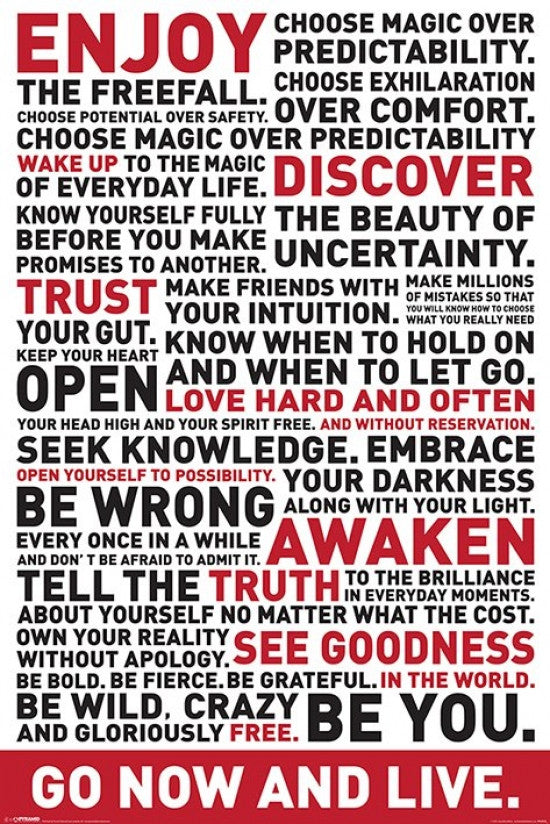 Go Now and Live Motivational Quote Poster Print