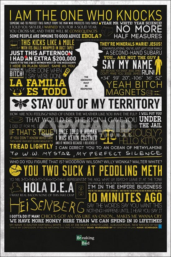 Breaking Bad Classic Quotes Poster Print - 22x34