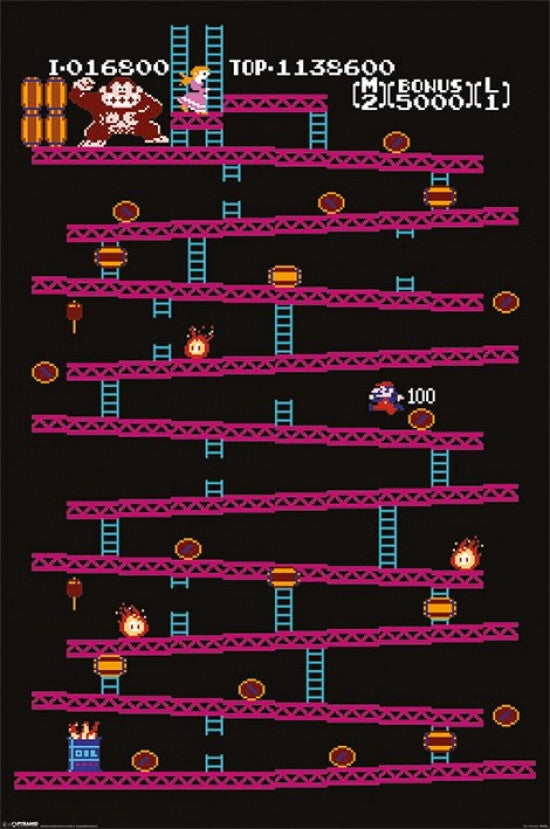 Donkey Kong - Level 1 Rolled Poster Print