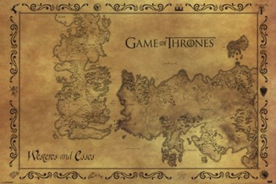 Game of Thrones Antique Map Poster Print - 34x22