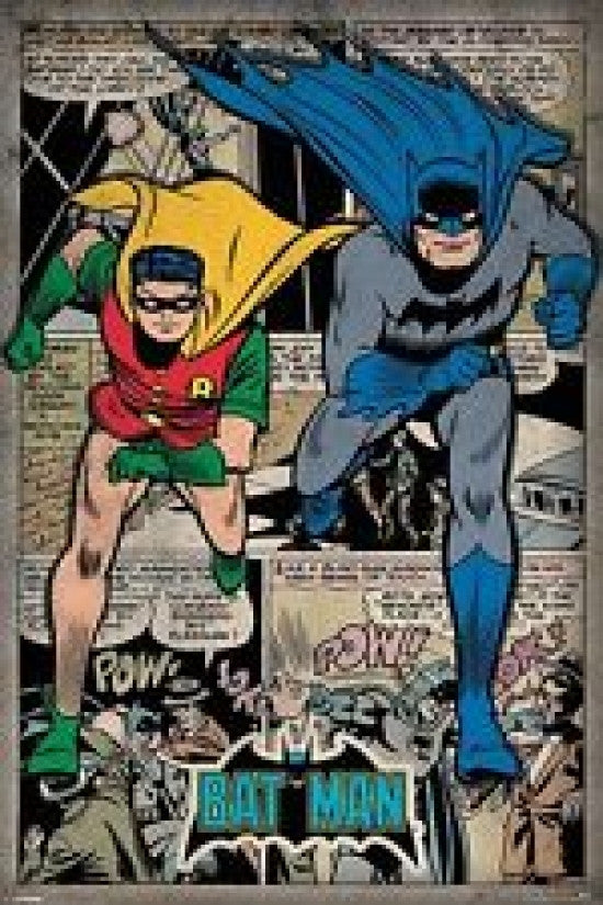 Batman and Robin Comic Montage Poster Print - 24x36