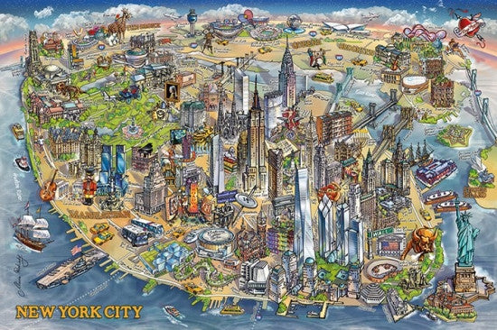 New York City Map Poster Print by Maria Rabinky - 34x22