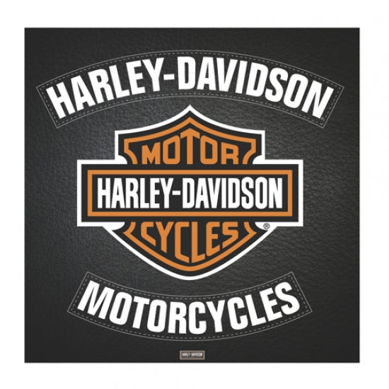 Harley Davidson Leather Poster 16x16 Art Print featuring iconic motorcycle imagery.