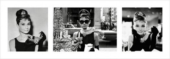 Audrey Hepburn - Breakfast at Tiffany's Triptych Poster Print