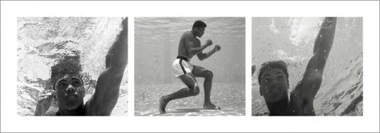 Muhammad Ali Underwater Triptych Poster Print - 38x13