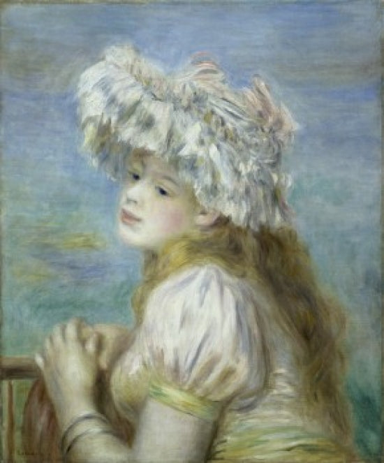 Young Girl in a Lace Hat (Jeune Fille a la Coiffure de Dentelle) art print by Pierre-Auguste Renoir.