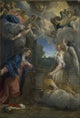 The Annunciation Poster Print by Agostino Carracci, high-quality art print.