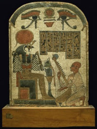 Funeral Stele Egyptian Art Poster Print showcasing ancient Egyptian funerary art