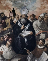 St. Basil Dictating His Doctrine Poster Print by Francisco Herrera I