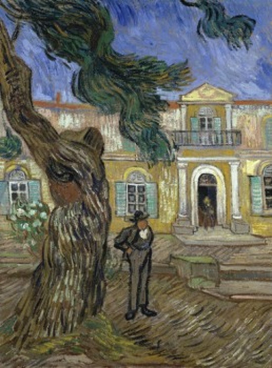 Tree & Man (Saint Paul Hospital at Saint Remy) Art Print by Vincent van Gogh
