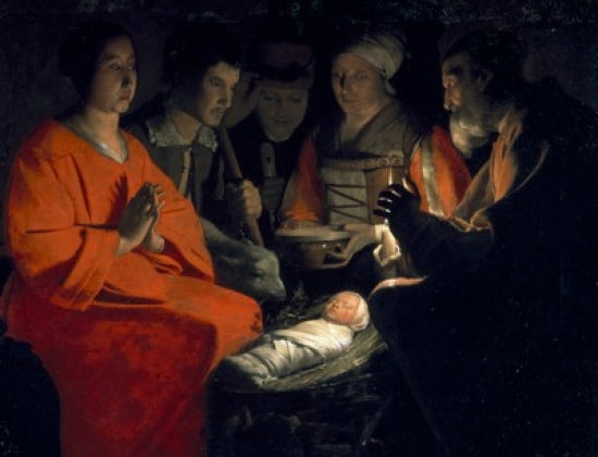 Fine art poster of Adoration of the Shepherds by Georges De La Tour