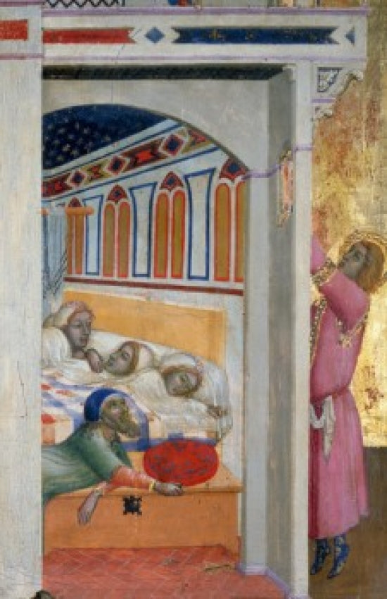 The Charity of Saint Nicholas of Bari Poster Print by Ambrogio Lorenzetti, 14th Century Artwork
