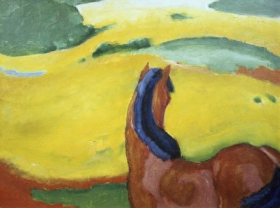 Horse in the Landscape Art Print by Franz Marc - 1910