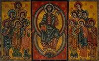 Christ and the Twelve Apostles altarpiece poster print from Museu Nacional d'Art de Catalunya, Barcelona.