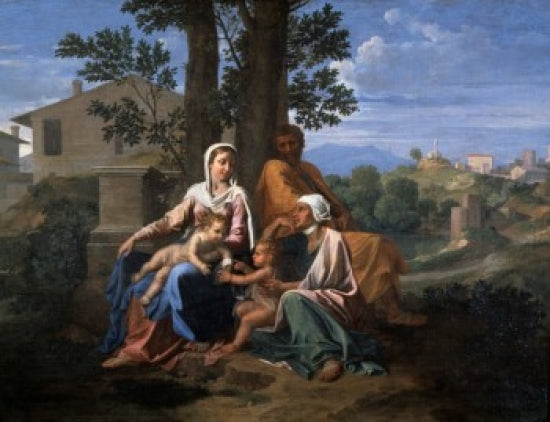 The Holy Family in a Landscape Fine Art Print by Nicolas Poussin