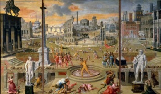 The Massacre of the Triumvirate Poster Print by Antoine Caron