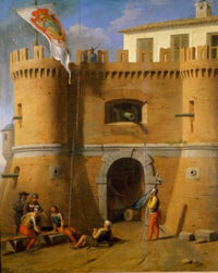 Landscape with a Large Castle Fine Art Print by Michele Giambono