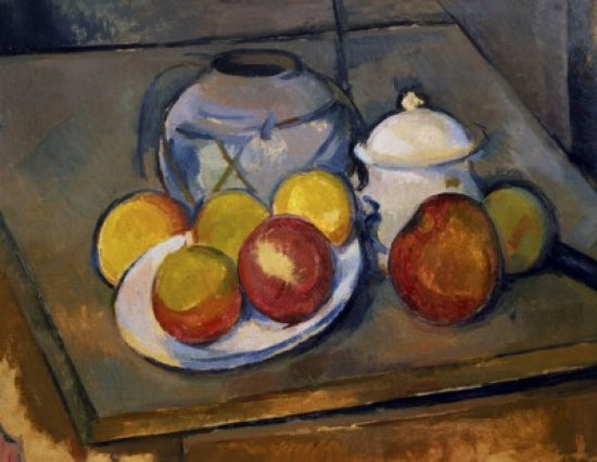 Flawed Vase, Sugar Bowl, and Apples art print by Paul Cezanne