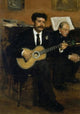 Lorenzo Pagans and Auguste de Gas Art Print by Edgar Degas, Oil on Canvas