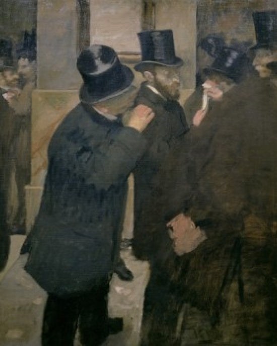 At the Stock Exchange poster print by Edgar Degas, 1878-1879.