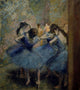 Blue Dancers 1890 art print by Edgar Degas, showcasing ballet dancers in motion.