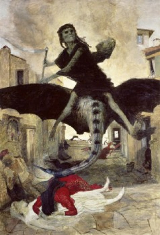 The Plague Fine Art Print by Arnold Bocklin, 1898 tempera painting.