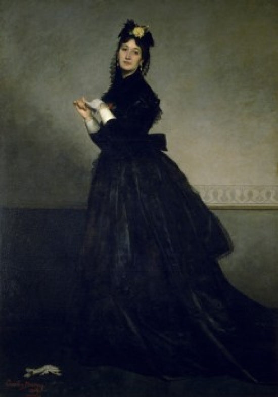 Lady with a Glove fine art print by Emile Auguste Carolus-Duran, 1869.