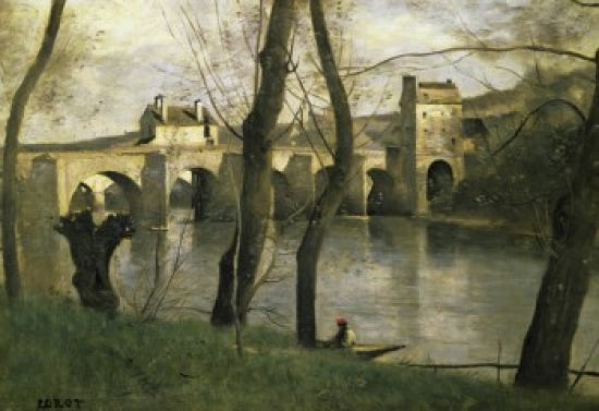 The Bridge of Mantes (Le Pont de Mantes) Art Print by Jean-Baptiste Camille Corot