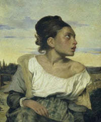 Young Orphan in the Cemetery Art Print by Eugene Delacroix