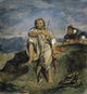 Watercolor print of Arab Hunter (Chasseur Arabe) by Eugène Delacroix.