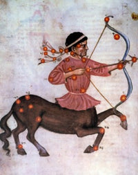 Sagittarius Zodiac Sign Poster Print featuring the Archer design