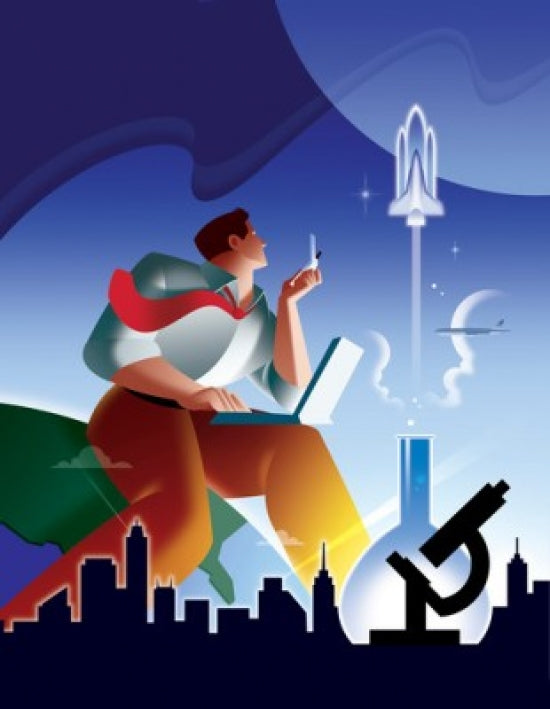 Look-to-skies computer graphics poster print featuring vibrant sky visuals.