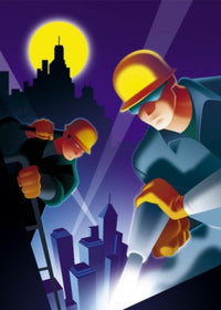 Skyscrapers Computer Graphics Poster Print showcasing dynamic urban architecture.