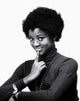 Portrait of a Young Woman Smiling Poster Print, vibrant and joyful.