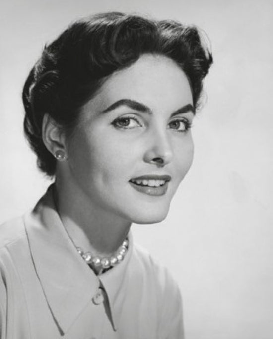 Portrait of a young woman smiling poster print.